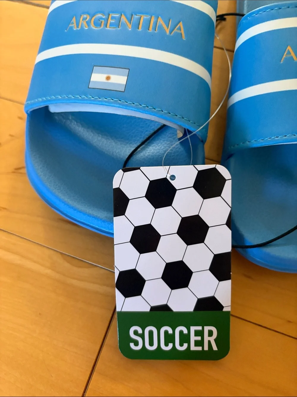 Kids soccer fan slides Argentina Size 9/10, 11/12, 13/1, 2/3